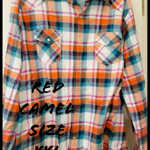 Long sleeve pearl snap plaid button up - Picture 3 of 5